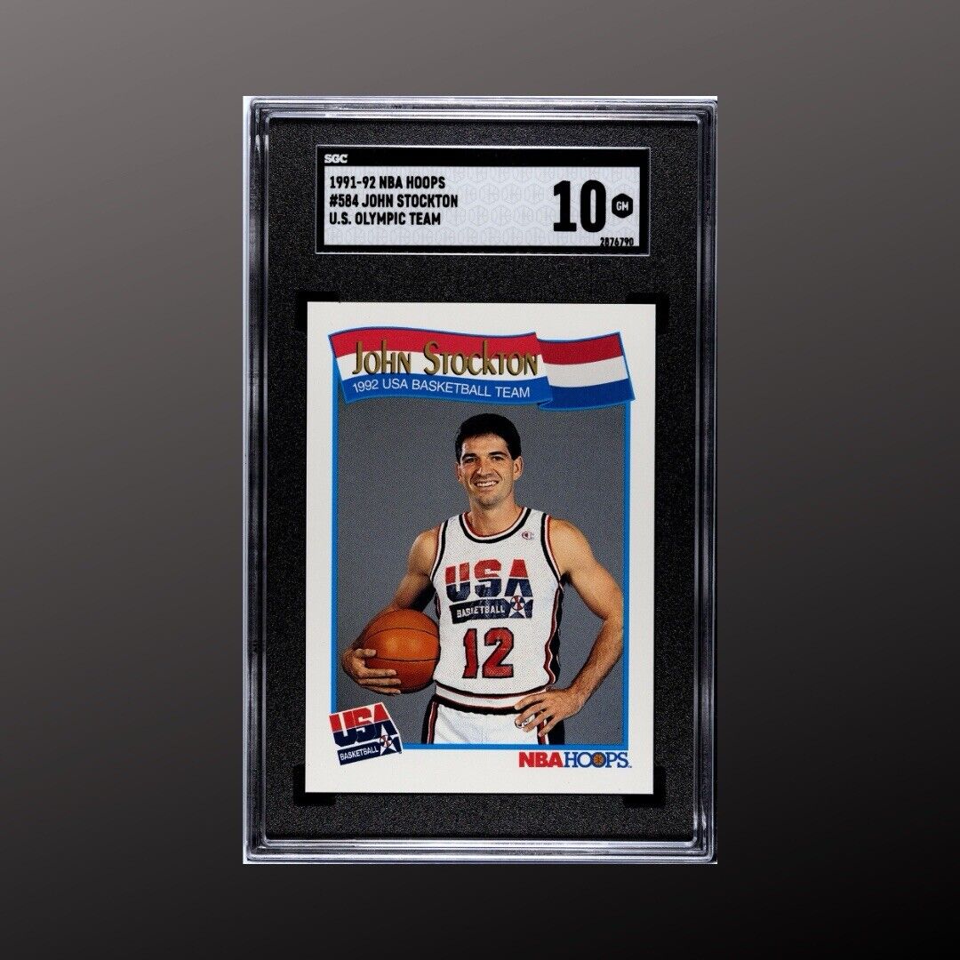 1991-92 NBA Hoops John Stockton U.S. Olympic Team SGC 10 Rare Dream Team