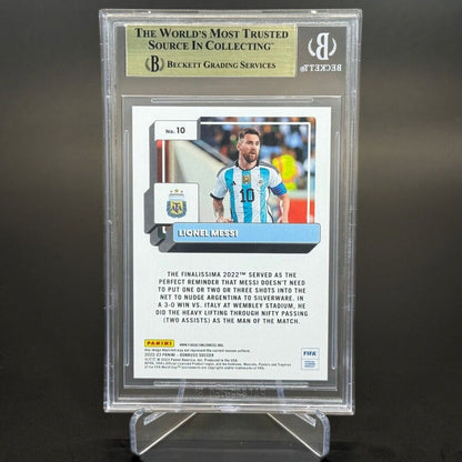 2022-23 Panini Donruss FIFA Soccer Optic Lionel Messi Blue /49 BGS PSA 9.5