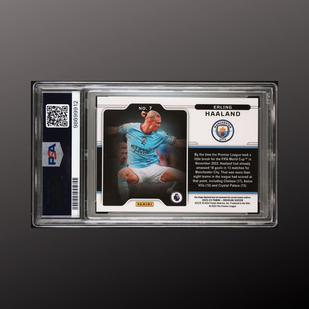 2022-23 Obsidian Erling Haaland Black Color Blast PSA 8 Man City MCFC Rare EPL