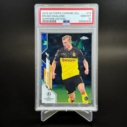 2019-20 Topps Chrome UEFA Champions League Sapphire Haaland RC PSA 10 Rookie